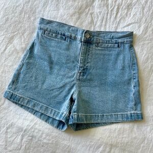 madewell the denim emmett short in kieran wash welt pocket